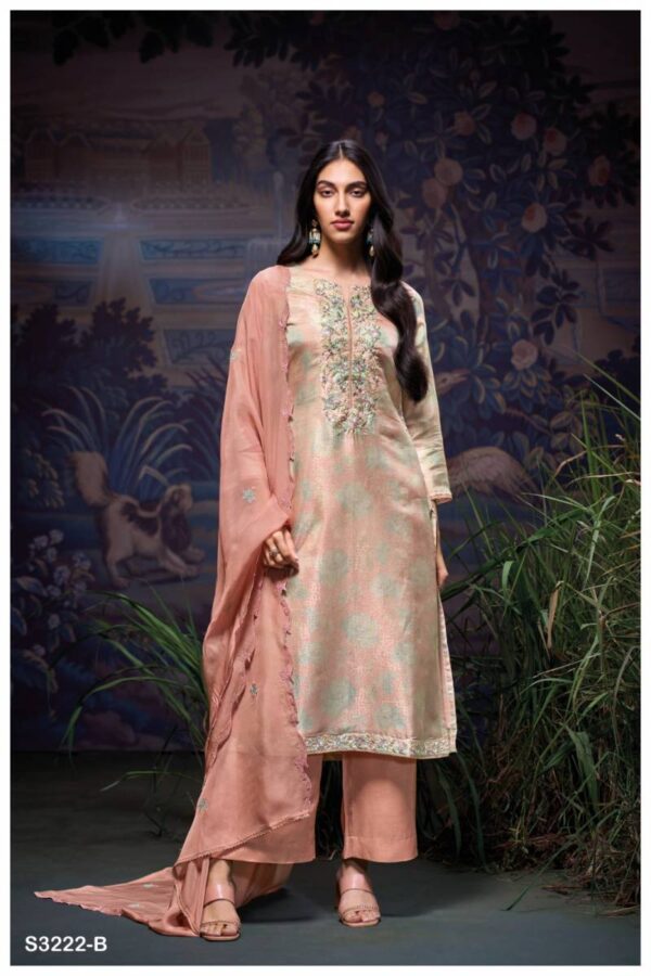 Ganga Abrar Bemberg Silk Jacquard Printed Salwar Kameez Wholesale Catalog Collection Exporter - Image 4
