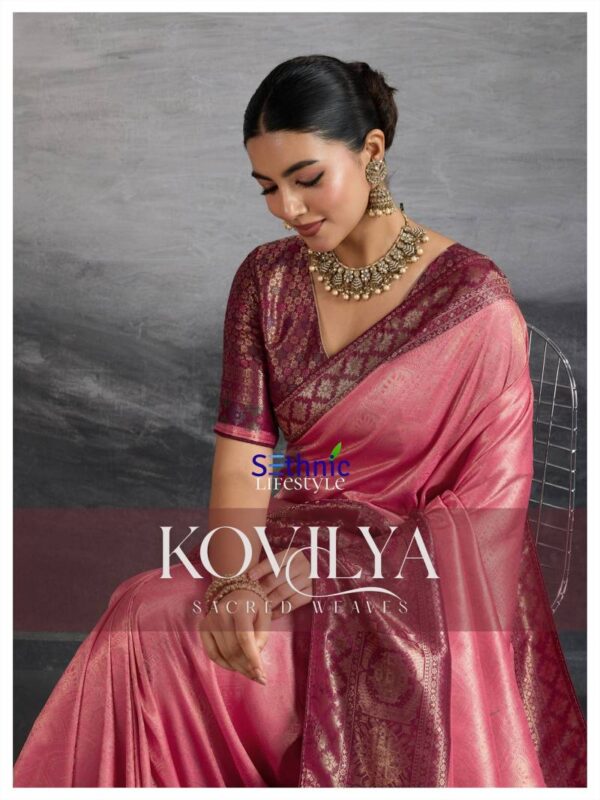 Sethnic Kovilya Kanjivaram Soft Silk Fancy Saree Wholesale Catalog Collection Exporter