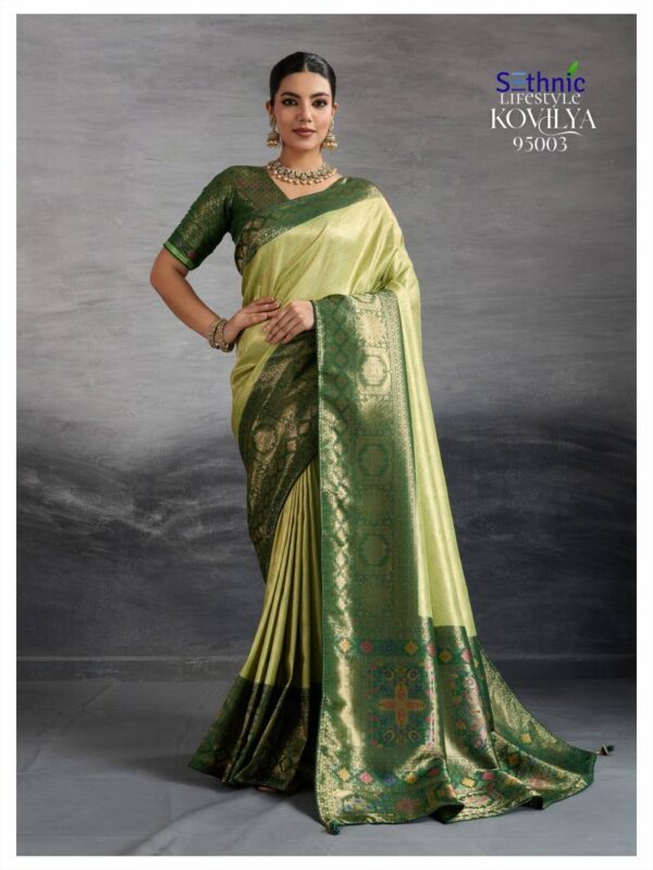 Sethnic Kovilya Kanjivaram Soft Silk Fancy Saree Wholesale Catalog Collection Exporter - Image 4