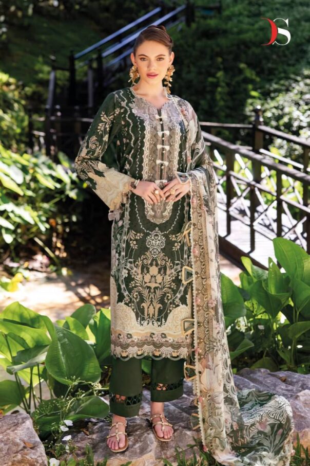Deepsy Jade Bliss Lawn 25 Chiffon Dupatta Pakistani Salwar Suits Wholesale Catalog Collection Exporter