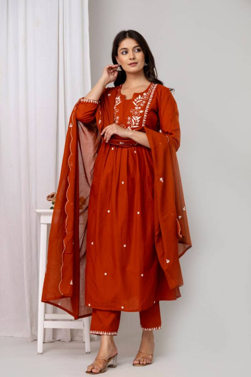 Naisha K 130 Cotton Kurti Bottom With Dupatta Wholesale Catalog Collection Exporter - Image 2