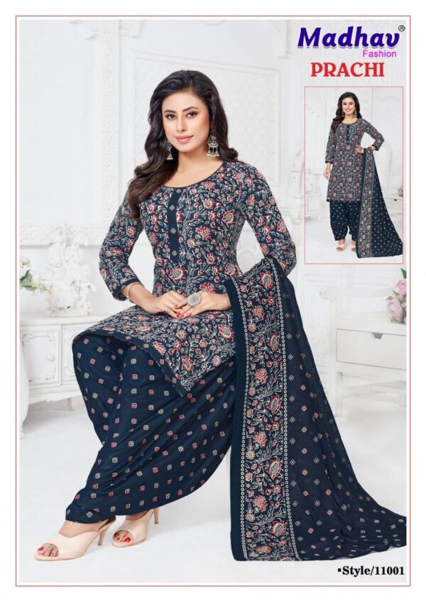Madhav Prachi Vol 11 Cotton Printed Patiyala Dress Material Wholesale Catalog Collection Exporter - Image 2