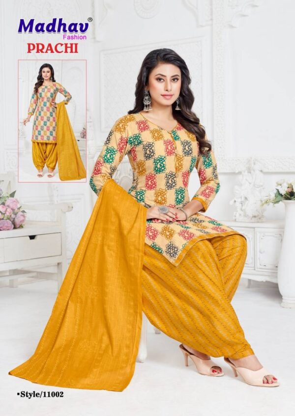 Madhav Prachi Vol 11 Cotton Printed Patiyala Dress Material Wholesale Catalog Collection Exporter - Image 3