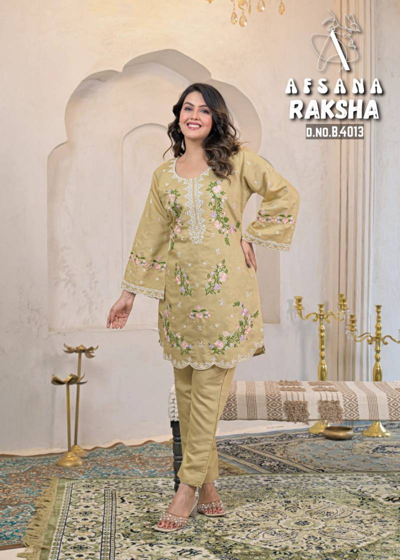 Afsana Raksha Vartican Cotton Fancy Co Ord Set Wholesale Catalog Collection Exporter