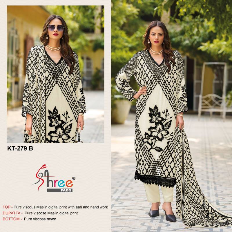 Shree Kt 279 Viscose Maslin Digital Salwar Suits Wholesale Catalog Collection Exporter - Image 2