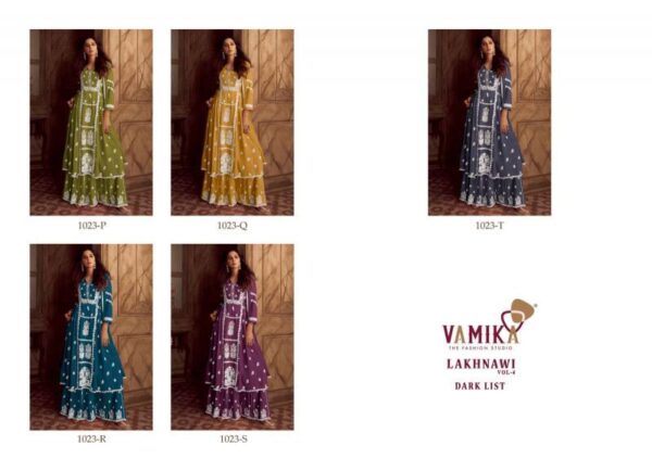 Vamika Lakhnawi Vol 4 Dark List Readymade Wholesale Catalog Collection Supplier - Image 7