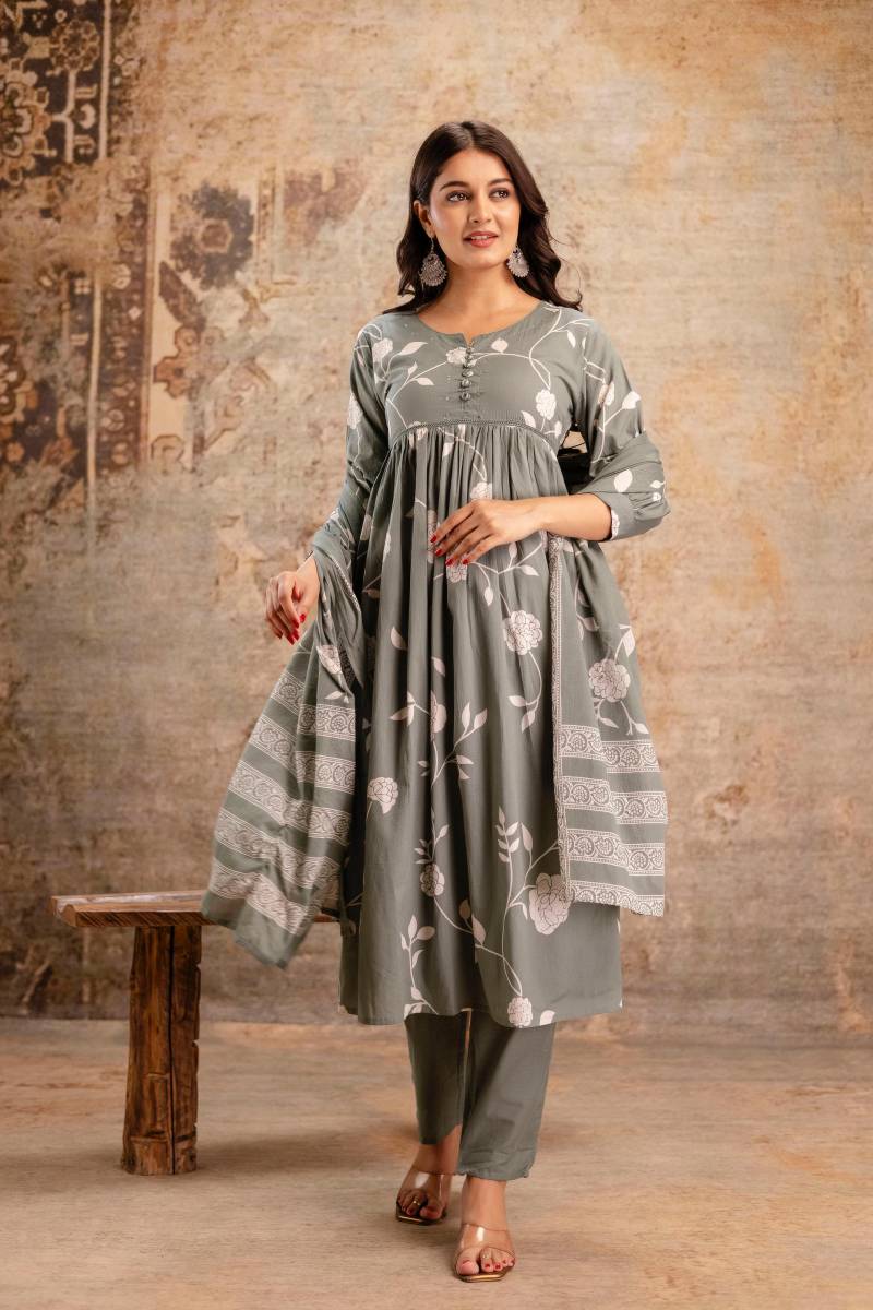 Naisha K 131 Cotton Printed Kurti Bottom With Dupatta Wholesale Catalog Collection Supplier