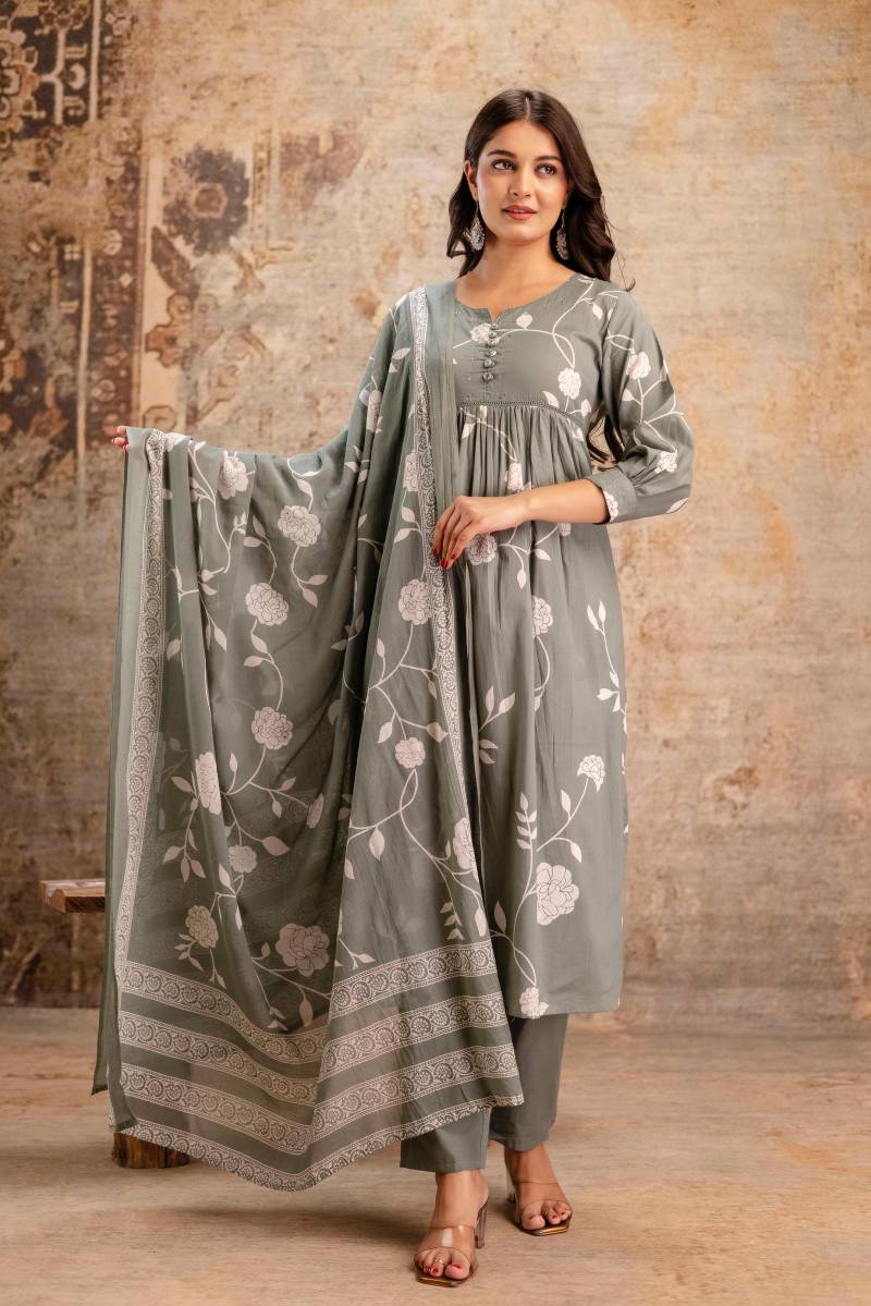 Naisha K 131 Cotton Printed Kurti Bottom With Dupatta Wholesale Catalog Collection Supplier - Image 9