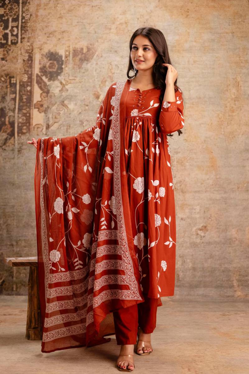 Naisha K 131 Cotton Printed Kurti Bottom With Dupatta Wholesale Catalog Collection Supplier - Image 2