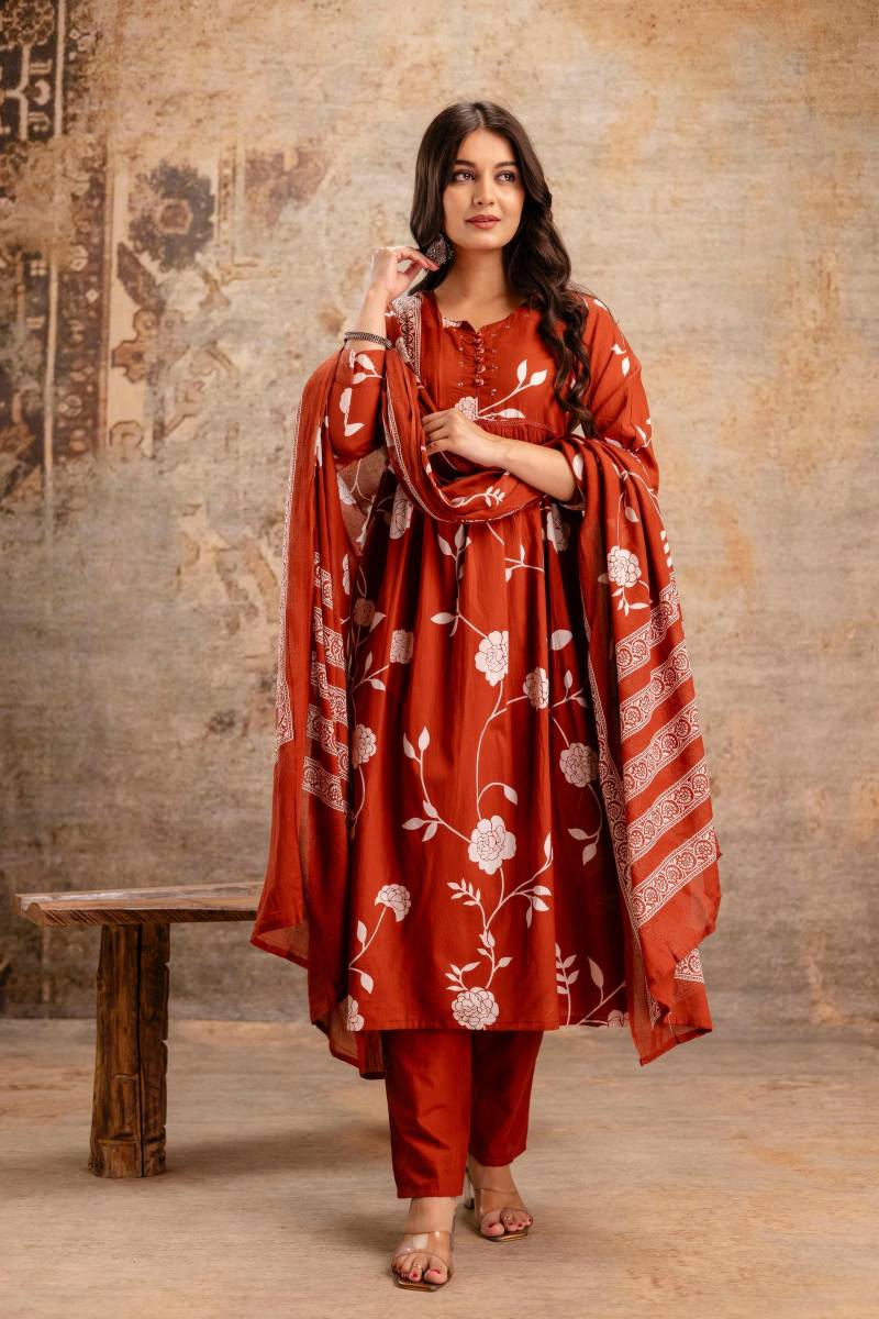 Naisha K 131 Cotton Printed Kurti Bottom With Dupatta Wholesale Catalog Collection Supplier - Image 4