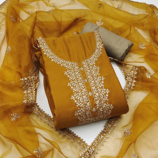 Kriti 11444 Silk Embroidered Fancy Dress Material Wholesale Catalog Collection Exporter