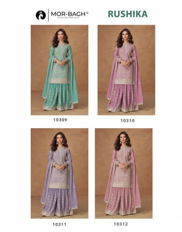Aashirwad Mor Bagh Rushika Chinon Silk Salwar Kameez Wholesale Catalog Collection Exporter - Image 6