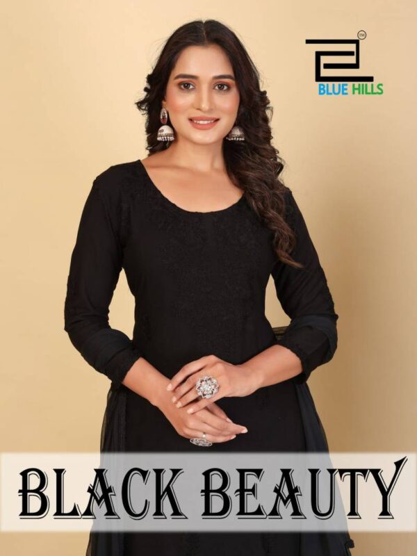 Blue Hills Black Beauty Rayon Kurti Bottom With Dupatta Wholesale Catalog Collection Supplier