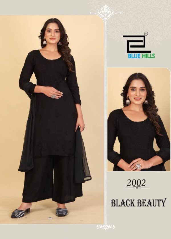 Blue Hills Black Beauty Rayon Kurti Bottom With Dupatta Wholesale Catalog Collection Supplier - Image 2