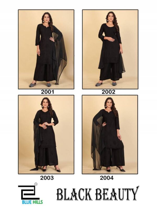 Blue Hills Black Beauty Rayon Kurti Bottom With Dupatta Wholesale Catalog Collection Supplier - Image 6