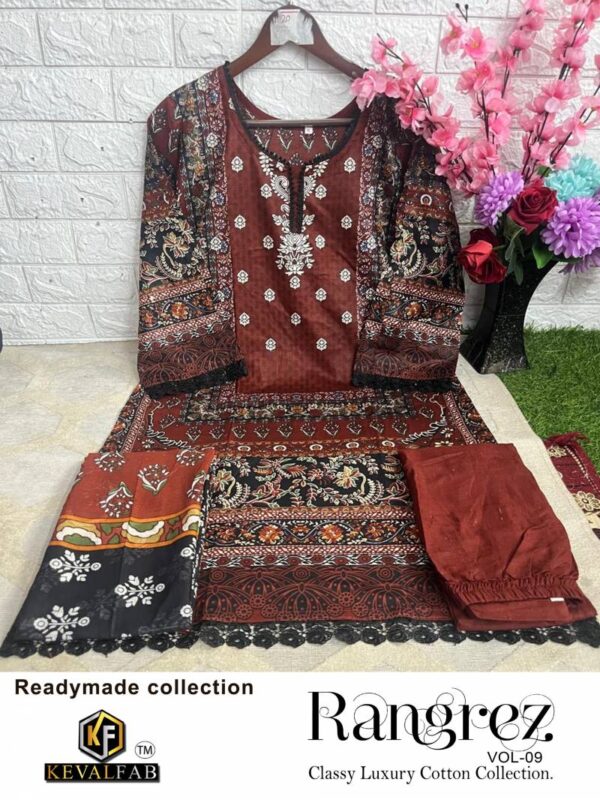 Keval Rangrez Vol 9 Ready Made Karachi Cotton Wholesale Catalog Collection Exporter - Image 2
