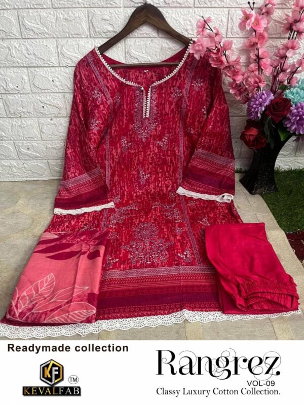 Keval Rangrez Vol 9 Ready Made Karachi Cotton Wholesale Catalog Collection Exporter - Image 4