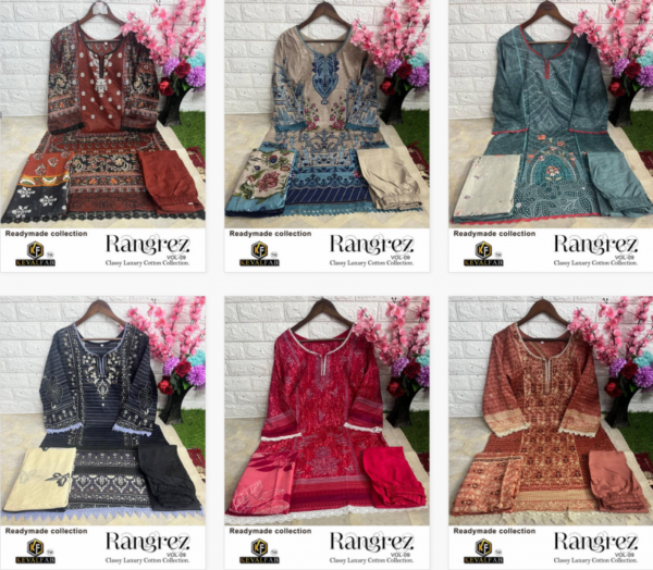 Keval Rangrez Vol 9 Ready Made Karachi Cotton Wholesale Catalog Collection Exporter - Image 7
