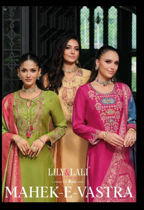 Lily And Lali Mahek E Vastra Viscose Kurti Bottom With Dupatta Wholesale Catalog Collection Supplier