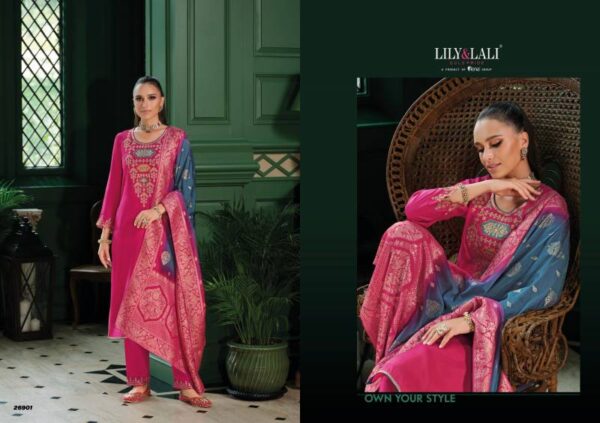 Lily And Lali Mahek E Vastra Viscose Kurti Bottom With Dupatta Wholesale Catalog Collection Supplier - Image 2