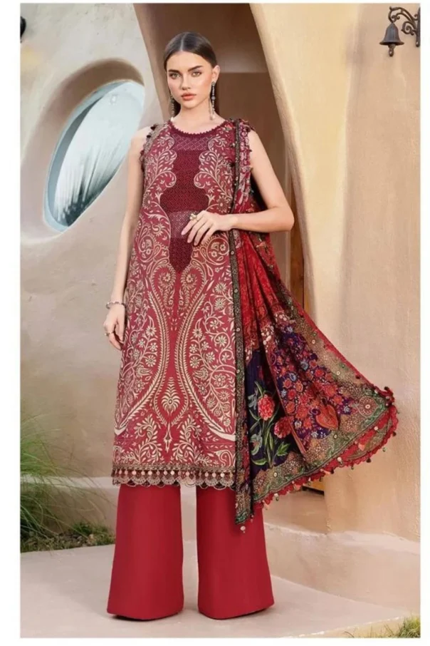 Hazzel Kirdar Vol 2 Chiffon Dupatta Embroidered Pakistani Suit Wholesale Catalog Collection Exporter