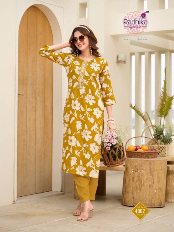 Radhika Alisha Vol 4 Rayon Printed Kurti Wholesale Catalog Collection Exporter - Image 2