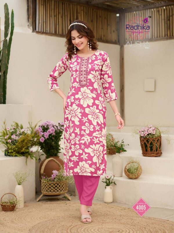Radhika Alisha Vol 4 Rayon Printed Kurti Wholesale Catalog Collection Exporter - Image 5