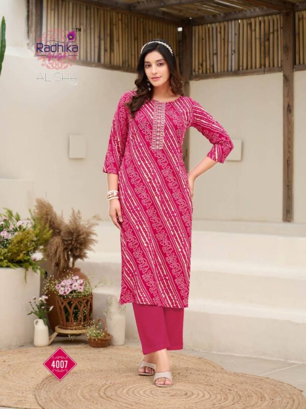 Radhika Alisha Vol 4 Rayon Printed Kurti Wholesale Catalog Collection Exporter - Image 8