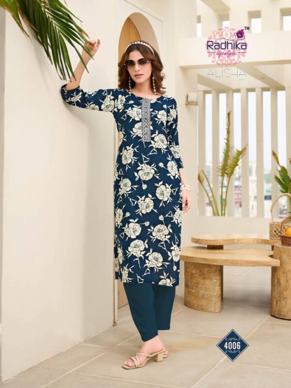Radhika Alisha Vol 4 Rayon Printed Kurti Wholesale Catalog Collection Exporter - Image 9