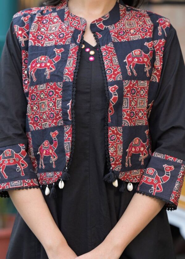 Tanyaa P 421 Cotton Mirror Work Touchup Kurti Bottom With Jacket Wholesale Catalog Collection Supplier - Image 2