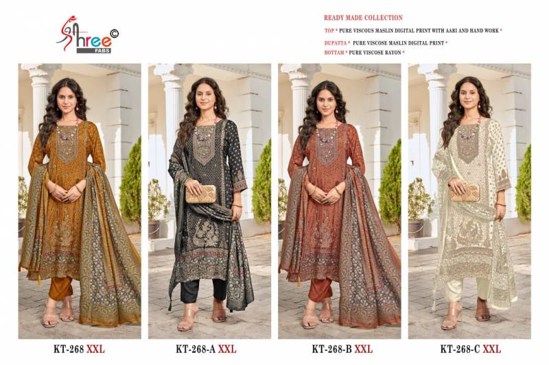 Shree Kt 268 Viscose Maslin Readymade Salwar Suits Wholesale Catalog Collection Exporter - Image 6
