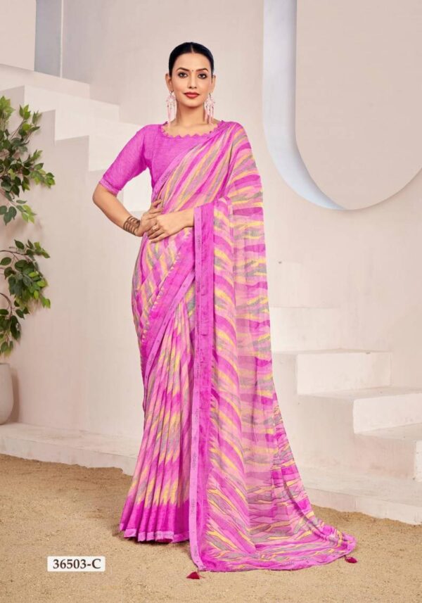 Ruchi Venilla 12 Casual Wear Chiffon Printed Sarees Wholesale Catalog Collection Exporter - Image 2