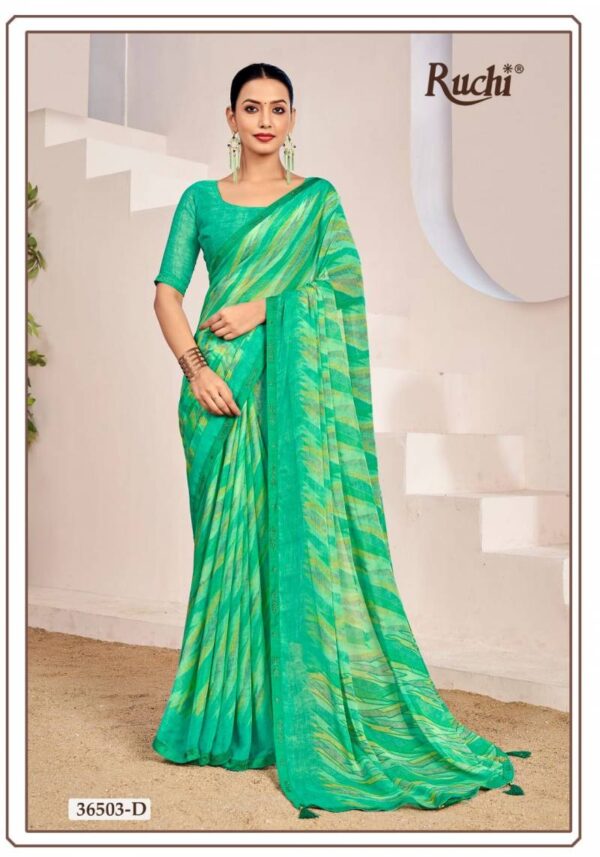 Ruchi Venilla 12 Casual Wear Chiffon Printed Sarees Wholesale Catalog Collection Exporter - Image 3