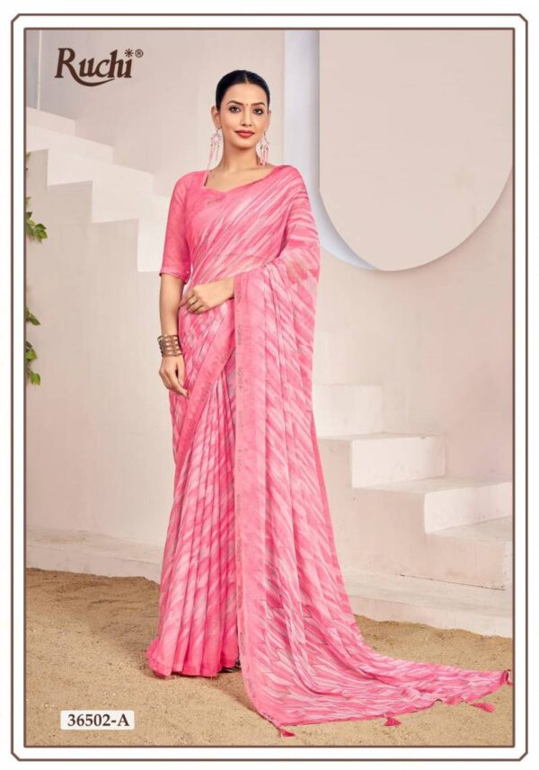 Ruchi Venilla 12 Casual Wear Chiffon Printed Sarees Wholesale Catalog Collection Exporter - Image 9