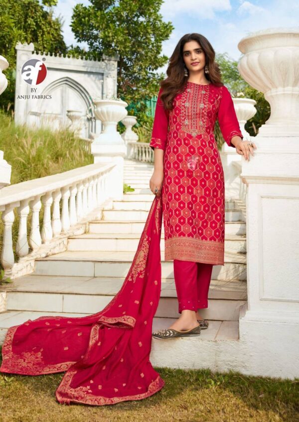 Af Zari Dola Silk Jacquard Kurti Bottom With Dupatta Wholesale Catalog Collection Supplier - Image 2