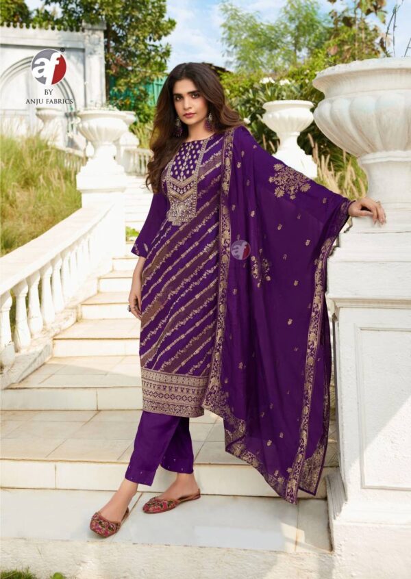 Af Zari Dola Silk Jacquard Kurti Bottom With Dupatta Wholesale Catalog Collection Supplier - Image 3