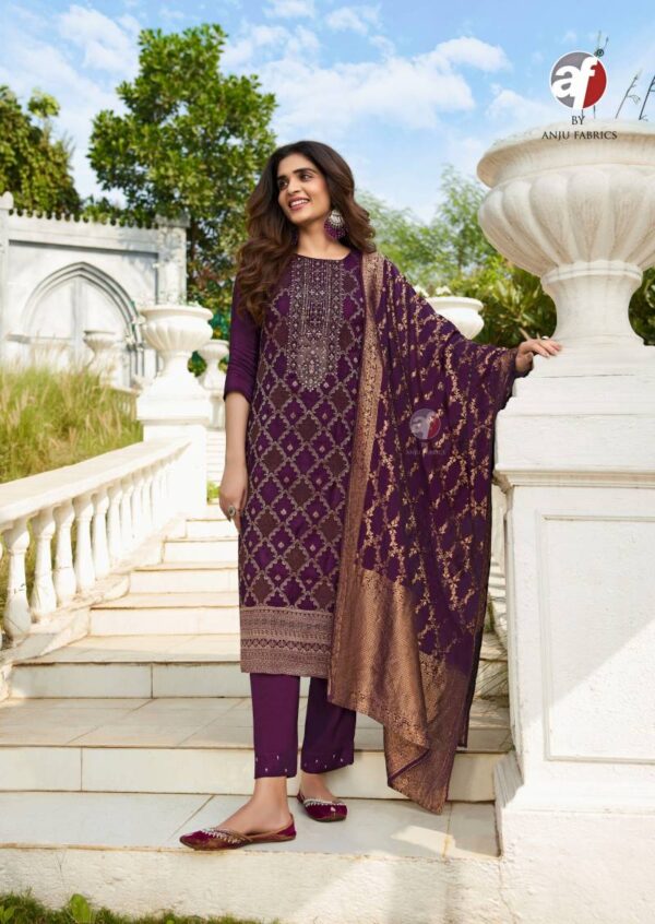 Af Zari Dola Silk Jacquard Kurti Bottom With Dupatta Wholesale Catalog Collection Supplier - Image 4