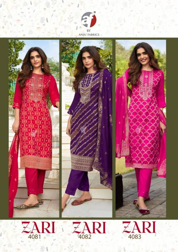 Af Zari Dola Silk Jacquard Kurti Bottom With Dupatta Wholesale Catalog Collection Supplier - Image 6