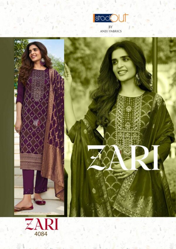 Af Zari Dola Silk Jacquard Kurti Bottom With Dupatta Wholesale Catalog Collection Supplier - Image 7