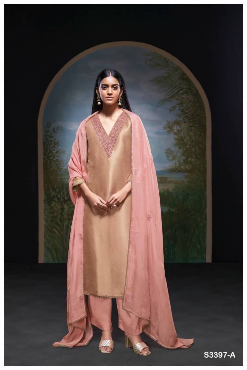 Ganga Siyani Bemberg Silk Jacquard Printed Salwar Kameez Wholesale Catalog Collection Supplier - Image 2