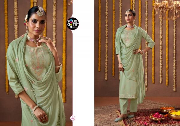 Four Dots Madhur Jam Cotton Fancy Dress Material Wholesale Catalog Collection Supplier - Image 5