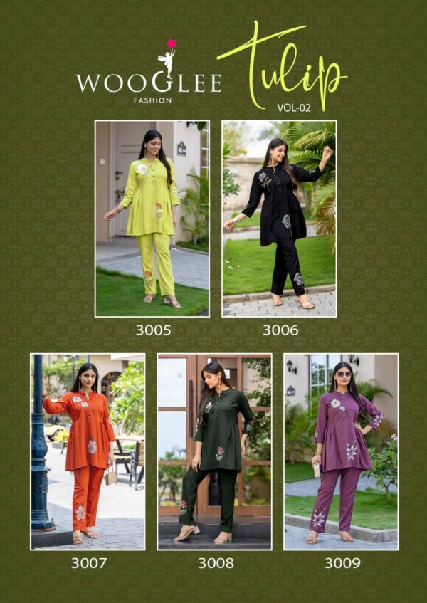 Wooglee Tulip Vol 2 Rayon Slub Co Ord Set Wholesale Catalog Collection Supplier - Image 7
