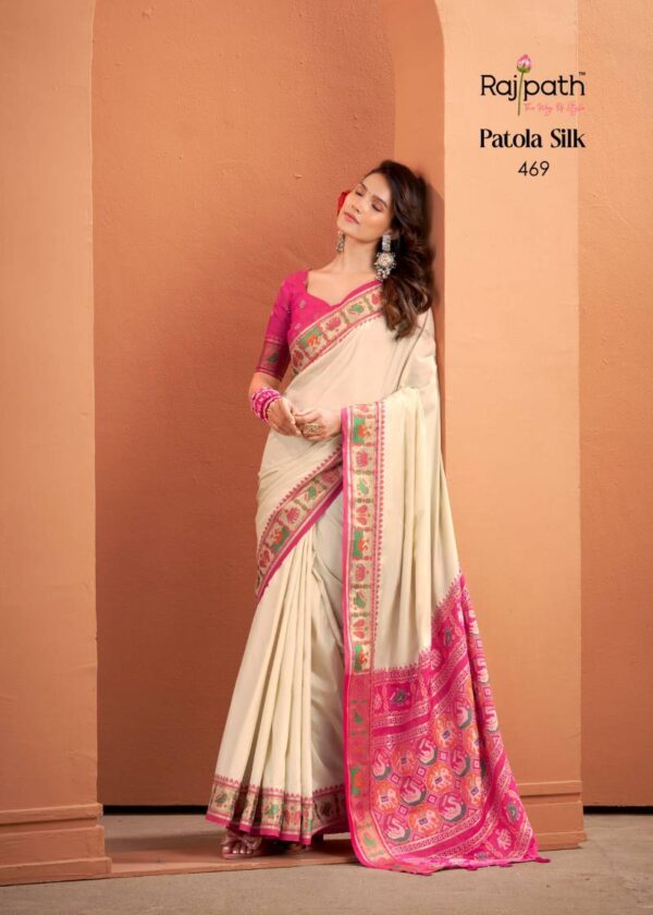 Rajpath Vrundavn Silk Patola Silk Fancy Saree Wholesale Catalog Collection Exporter - Image 4