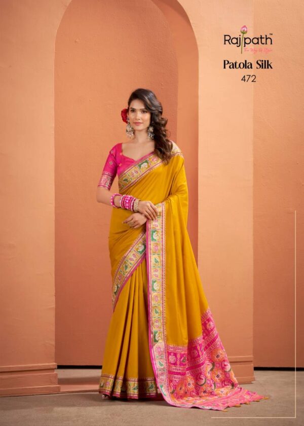 Rajpath Vrundavn Silk Patola Silk Fancy Saree Wholesale Catalog Collection Exporter - Image 5
