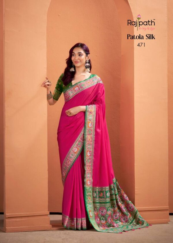 Rajpath Vrundavn Silk Patola Silk Fancy Saree Wholesale Catalog Collection Exporter - Image 6