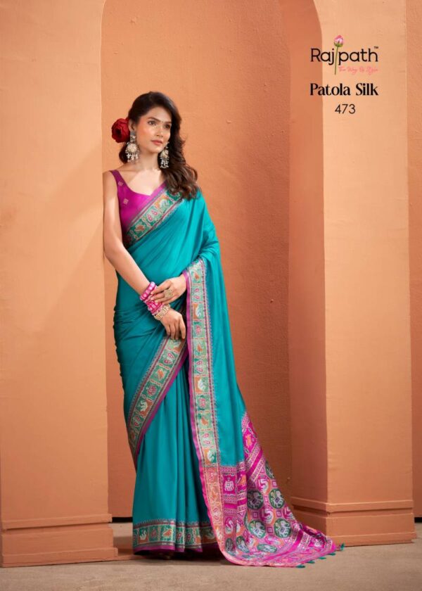 Rajpath Vrundavn Silk Patola Silk Fancy Saree Wholesale Catalog Collection Exporter - Image 8