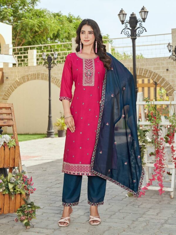 Aanchi Plus Zeenat Vichitra Silk Kurti Bottom With Dupatta Wholesale Catalog Collection Supplier - Image 2