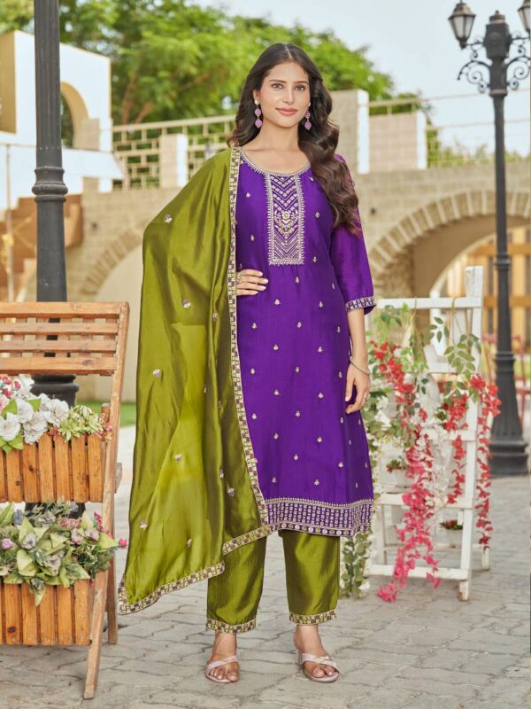 Aanchi Plus Zeenat Vichitra Silk Kurti Bottom With Dupatta Wholesale Catalog Collection Supplier - Image 4