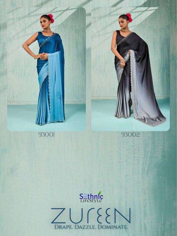Sethnic Zureen Ombre Japan Satin Saree Wholesale Catalog Collection Supplier - Image 4