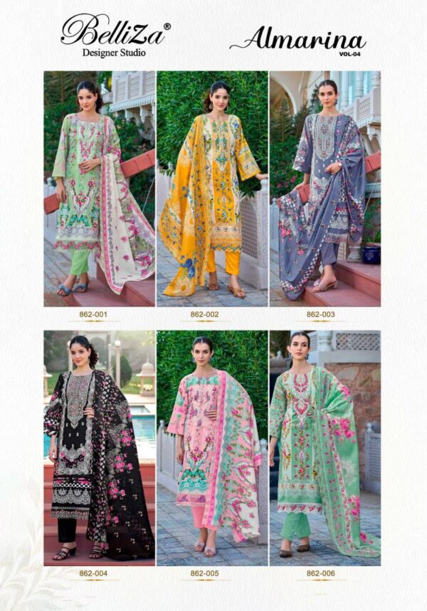 Belliza Almarina Vol 4 Cotton Digital Printed Dress Material Wholesale Catalog Collection Supplier - Image 8